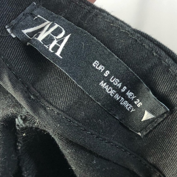Zara Black High Rise Retro Fit Straight Leg Pants S - Picture 5 of 5